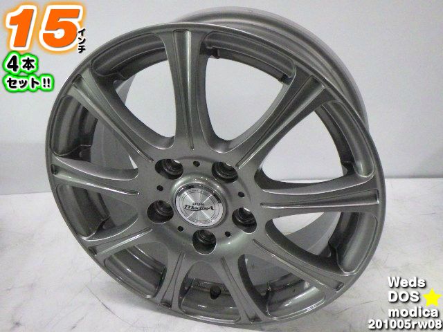 【中古】中古ホイール 15インチ 4本セットバドックス DOS modica15x6J/+53/114.3/5Hグレー/スポーク