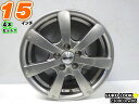 【中古】EURO LOOK(ユーロルック)シルバー/スポーク/M14球面15x6.5J+38/100/5H15インチ ホイール4本セット