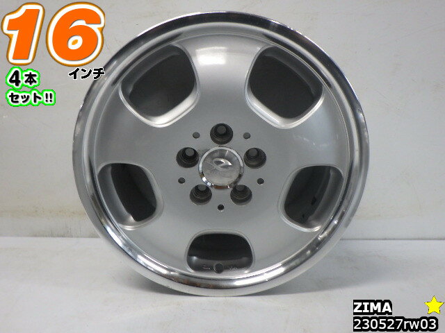 【中古】中古ホイール 16インチ 4本セットZINA16x6.5J/+48/100/5Hシルバー/スポーク