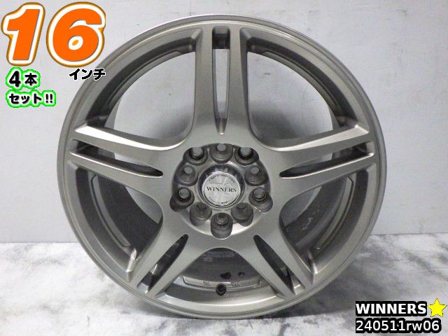 【中古】中古ホイール 16インチ 4本セットウェッズ WINNERS(ウィナーズ)16x6.5J/+53/100/114.3/5Hガンメタ/スポーク