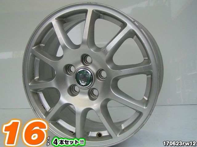 【中古】アルミホイール 社外製シルバー/スポーク16x6.5J+54/108/5H16インチ ホイール4本セットジャガーSタイプに!