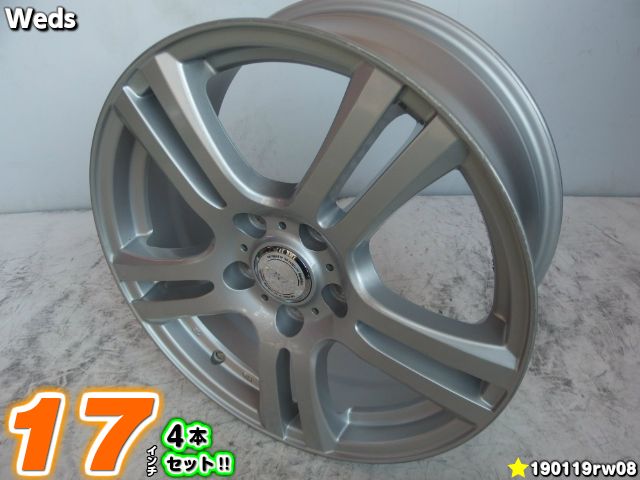 【中古】ウェッズ JOKER(ジョーカー)シルバー/スポーク17x7J+48/114.3/5H17インチ ホイール4本セット