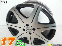 【中古】DOSブラックポリッシュ(ブラポリ）/ディッシュ17x6.5J+28/100/4H17インチ ホイール4本セット