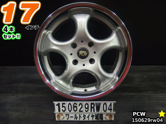 【中古】PCWシルバー/スポーク17x7J+38/114.3/4H17インチ ホイール4本セット