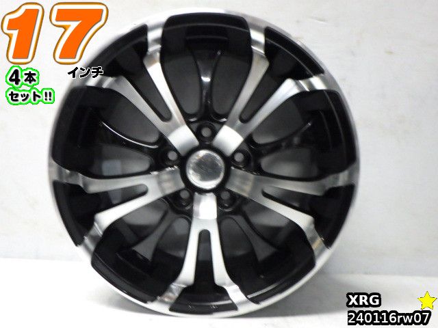 【中古】XRGブラックポリッシュ(ブラポリ)/スポーク17x7J+48/114.3/5H17インチ ホイール4本セット