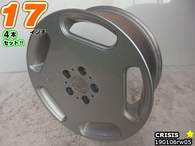 【中古】中古ホイール 17インチ 4本セットクライシスPRESTICE(プレスティス)EURO(ユーロ)17x7J/+53/114.3/5Hシルバー/ディッシュ