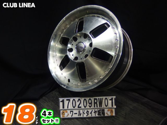 【中古】クラブリネアブラックポリッシュ(ブラポリ)/ディッシュ18x8J+20/139.7/6H]18インチ ホイール4本セット