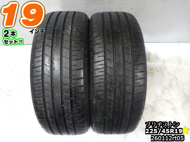Rakuten - 【中古】中古タイヤ 19インチ 2本セットサマータイヤ 225/45R19ブリヂストン トランザ T005A225/45R19 山あり