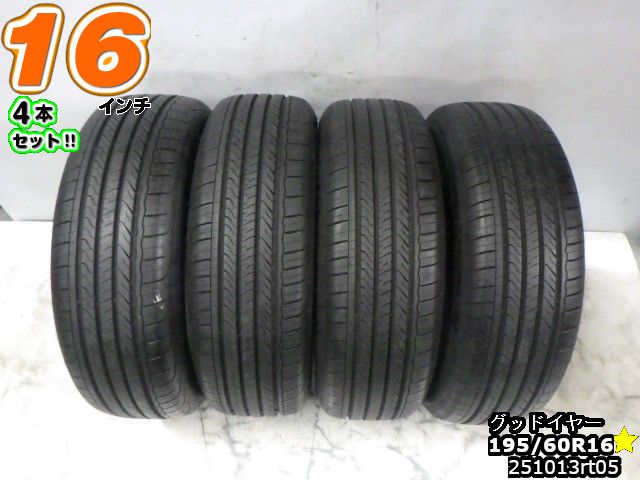 樂天商城 - 【中古】中古タイヤ 16インチ 4本セットサマータイヤ 195/60R16グッドイヤー アシュランス195/60R1624年製 バリ山