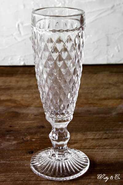 シャンパングラス diamond flute glass フルートグラス