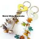 クーポン 有 レザーが素敵 ハートとお花のキーホルダーthkeyring02