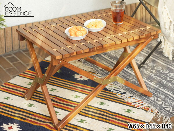 【エントリーでP5倍★11/20 20時〜11/26まで】東谷 フォールディングテーブルSS ブラウン W65×D45×H40 TTF-929 ロールトップテーブル 机 アウトドア 折り畳み メーカー直送 送料無料(4)