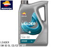 【7/4 20時~7/10★エントリー&購入でP5倍】REPSOL エンジンオイル LEADER C2 C3 5W-30 5L C2/C3 SN/CF 007462 全合成油 リーダーレンジ モーターオイル レプソル 送料無料