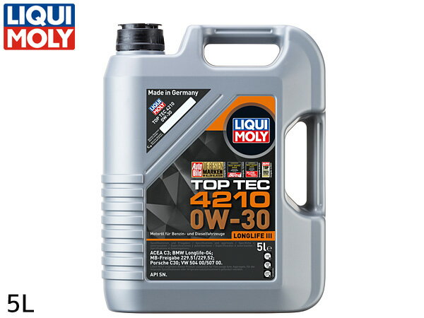 【12/1限定★P最大20倍チャンス！】リキモリ エンジンオイル トップテック4210 0W30 0W-30 5L ACEA C3 グループ3水素化分解合成油 ガソリン ディーゼル兼用 21605 送料無料