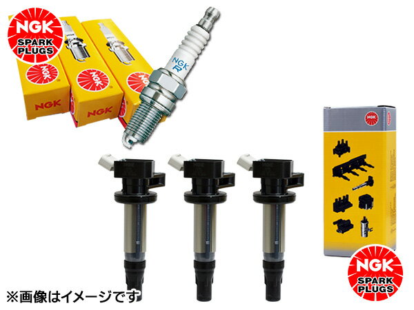 【6/22 20時〜6/26 エントリーでP5倍♪】ミラ ココア L675S NGK 正規品 標準 スパークプラグ 92483 LKR6C 3本 NGK 正規品 イグニッションコイル U5386 3本セット H23.06〜H24.04 送料無料