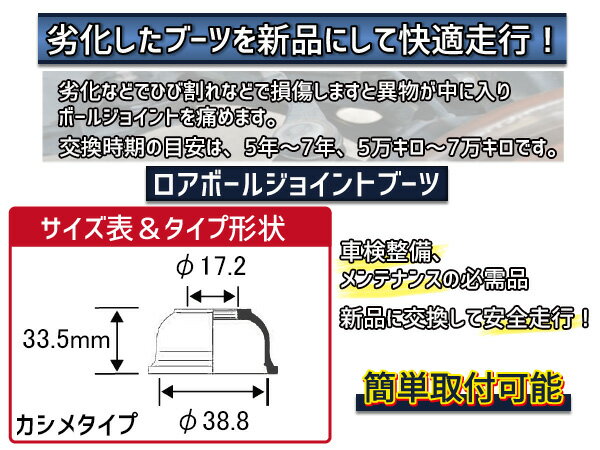 【最大20倍P買いまわりでポイントアップ 5/20のみ! 】■トッポ BJ ミニカ H82A H42A H47A H42V H47V H10/10～ ロアボール ジョイント ブーツ 大野ゴム DC-1643 2個セット 送料無料