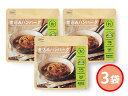 IZAMESHI 煮込みハンバーグ 豚肉 牛肉使用 190g入 3袋 レトルト 636340 ハコ無し 保存食 非常食 税率8%