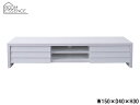 東谷 LE ローボード ホワイト W150×D40×H30 LE-455WH 組立式 白 テレビ台 TV台 引き出し付 メーカー直送 送料無料