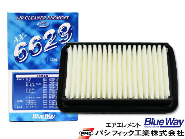 【楽天ポイント5倍！5/23 20:00～5/27 1:59】タント L375S L385S LA600S LA610S ターボ車 エアエレメント エアー フィルター クリーナー パシフィック工業 BlueWay AX-6629