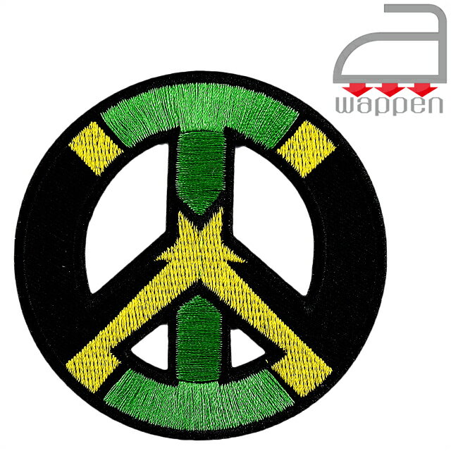 アイロンワッペン//ジャマイカ国旗×ピースマーク　(レゲエ ジャマイカ IRIE Jamaica)