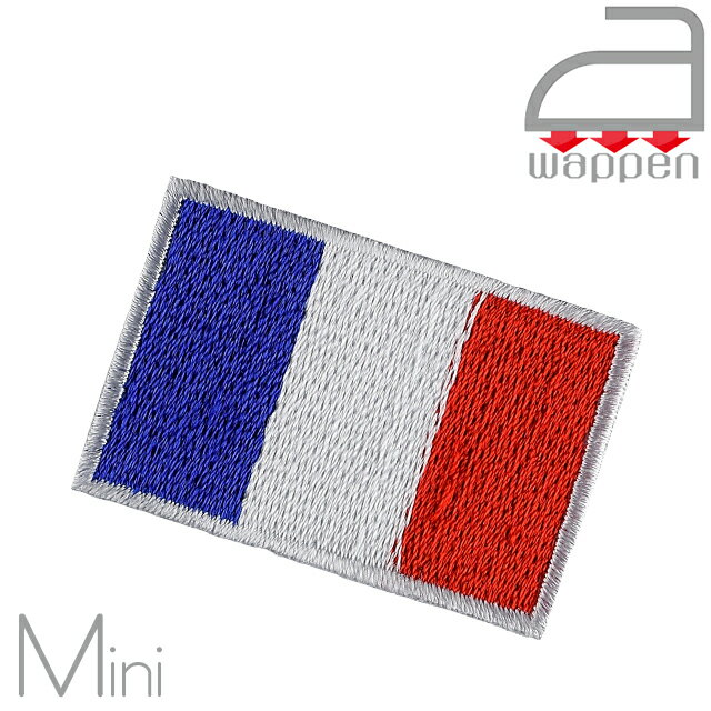 アイロンワッペン//France フランス国旗 ミニサイズ トリコロール　(フレンチ 仏軍 Paris)