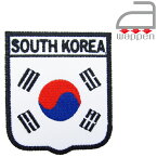 アイロンワッペン//大韓民国 KOREA 韓国国旗 エンブレムタイプ 文字入り　(ソウル Seoul 太極旗)