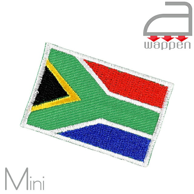 アイロンワッペン//Republic of South Africa 南アフリカ共和国 国旗 ミニサイズ　(ケープタウン ヨハネスブルグ スプリングボクス ダーバン)