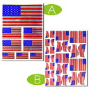 【USA 星条旗】アクセントステッカー キラキラミラー加工 A/8カット B/アレンジカット (アメリカ 国旗 America 米国 米軍 フラッグ)