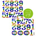 縦幅が29〜31mmで統一されて、しっかりした大きさの数字ステッカーです。こちらは2枚1組での販売となります。 統一されておりますので簡単に並べて貼ることが可能♪ ※横幅はそれぞれ違います レインボーグラデーションが綺麗過ぎます！ 画像では分かりにくいですが光の当たり具合でキラキラ輝きとっても綺麗で目立ちます☆ 2枚1組Lサイズの ステンドグラス風もおすすめ♪