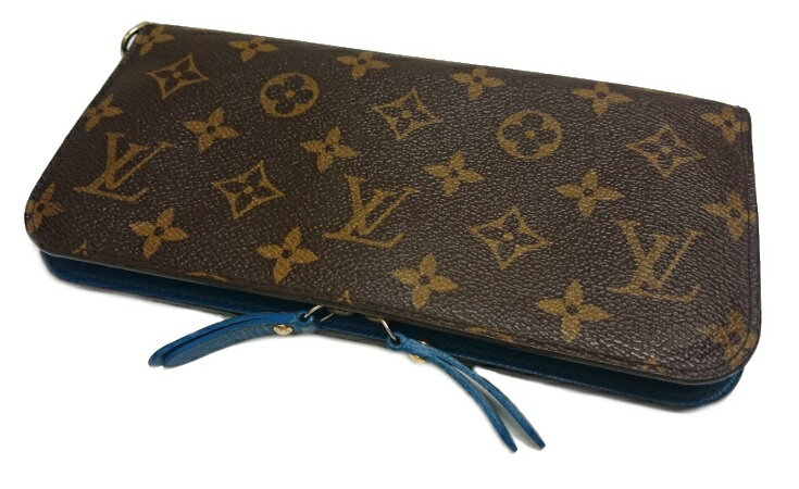 ルイヴィトン LOUIS VUITTON モノグラム ポルトフォイユ アンソリット 二つ折り長財布 ぺトロール 青 ブルー M61990【質屋出店】【中古】