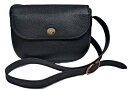 【送料無料】クリスチャンディオール Christian Dior ショルダーバッグ CD ゴールド金具 斜め掛け ポシェット シボ革 レザー 黒 ブラック 【質屋出店】【中古】
