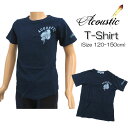 【メール便対応】SALE Acoustic アコースティック キッズ ジュニア 半袖Tシャツ 120cm-150cm A30006/男の子/女の子/男女兼用/綿100 /ネイティブ/インディアン/アメカジ/カジュアル/学校/普段着/インディゴ/130cm/140cm/夏 SALE/khz【あす楽】【RCP】