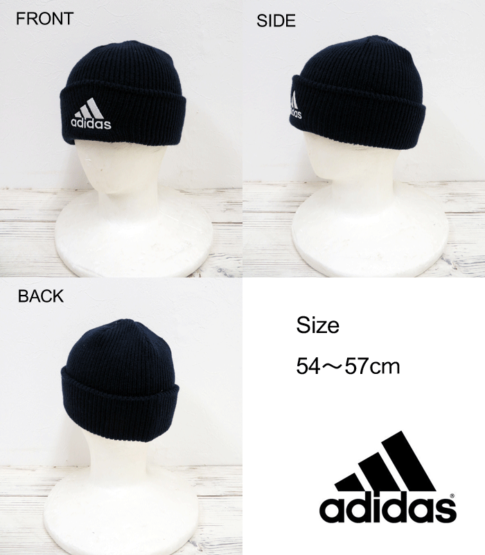 【メール便対応】adidasアディダスキッズ＆ジュニア ニットワッチ[3色]100-211 602/ワンポイント/ニット帽/アディダスニット/帽子/防寒/スキー/スノーボード/雪遊び/スポーツ/クラブ/通園/通学/洗濯可能/khh【RCP】【あす楽】