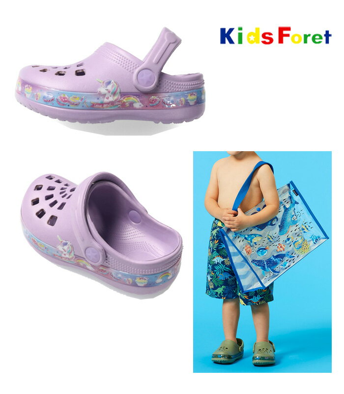 2022 [KidsForet] キッズフォーレ サンダル[16-19cm][2色]B37505/男の子/女の子/子供/キッズ＆ジュニア/靴/クロックス/プール/スリッポンサンダル/軽量/水遊び/川遊び/海水浴/浴衣/幼稚園/保育園/小学校//丸高衣料/夏　SALE/ksz【あす楽】【RCP】