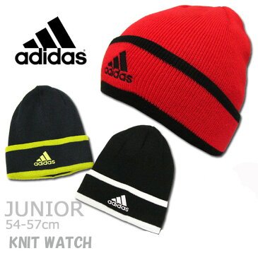 【メール便対応】adidasアディダスキッズ&ジュニア/134-711 508ニットワッチ/ニットキャップ/バイカラーツートン/ライン/ニット帽/防寒khh【RCP】【あす楽】