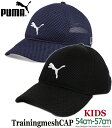 【在庫限りSALE】Puma プーマ KIDS トレーニング メッシュキャップ ( 54cm-57cm ) 紫外線対策 通気性抜群 プーマ キッズ PUMA　アクセサリー ジュニア キッズ 男女兼用　帽子 023698 PUMA 通学 ベースボール CAP 野球 ブラック NAVY (puma柄)