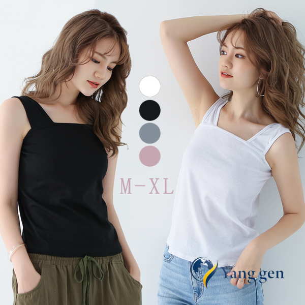 Rakuten - タンクトップ トップス ブラ 隠す キャミソール レディース スクエアネック ブラ紐隠し インナー 重ね着 タンク ブラ紐を隠せる 黒 白 シンプル 定番 無地 胸元 チラ見え 防止 隠す ブラ紐おうちコーデ (アパレル)