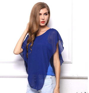 【在庫限定さらに20%OFF】春夏ドルマンスリーブ シフォンブラウス チュニック カットソー ブラウス シャツ (アパレル)