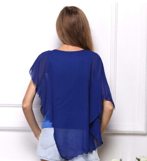 【在庫限定さらに20%OFF】春夏ドルマンスリーブ シフォンブラウス チュニック カットソー ブラウス シャツ (アパレル)