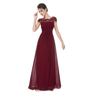 【今だけ10%OFF】ワンピース ドレス 肩レース 結婚式 ロングドレス マキシ丈 ワンピース ノースリーブ Aライン ハイウエスト 無地 レディース メール便送料無料 (アパレル)