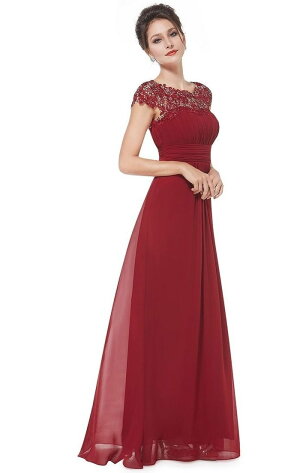 【今だけ10%OFF】ワンピース ドレス 肩レース 結婚式 ロングドレス マキシ丈 ワンピース ノースリーブ Aライン ハイウエスト 無地 レディース メール便送料無料 (アパレル)