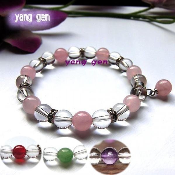 Rakuten - 「大特価」天然石ブレスレッド　大人気の4色　ローズクォーツ＋アメジスト＋アベンチュリン＋ルビー【smtb-TK】【YDKG-tk】