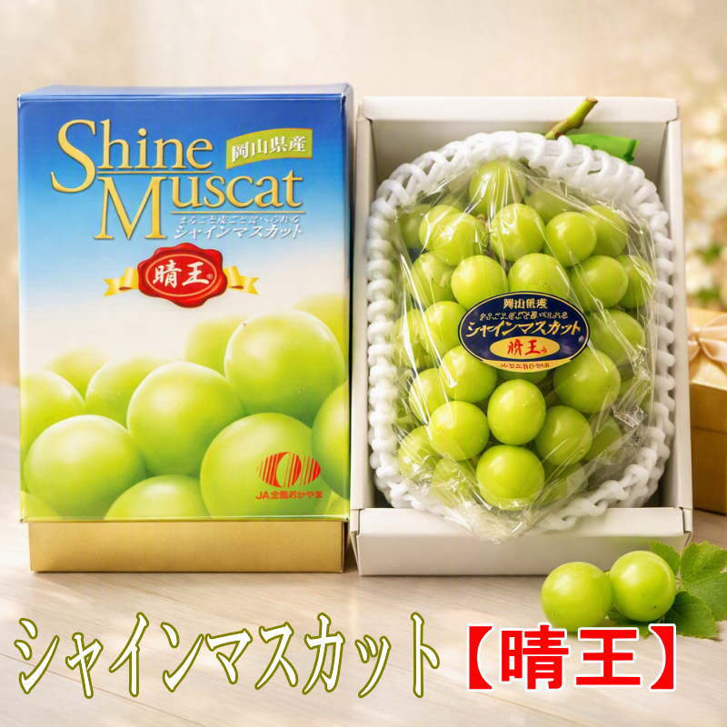【数量限定500円OFFクーポン】シャインマスカット【晴王】岡山産 約700g以上（1房）化粧箱入り 送料無料
