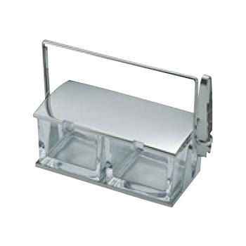 薬味入れ No.552(ガラス中子・トング付)【薬味入れ】