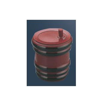 樽型 七味入 朱黒ヒモ 7-391-18【調味料入れ】