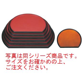 半月両面盆 尺6寸 朱乾漆/梨地 ABS樹脂【盆】【会席盆】【業務用】
