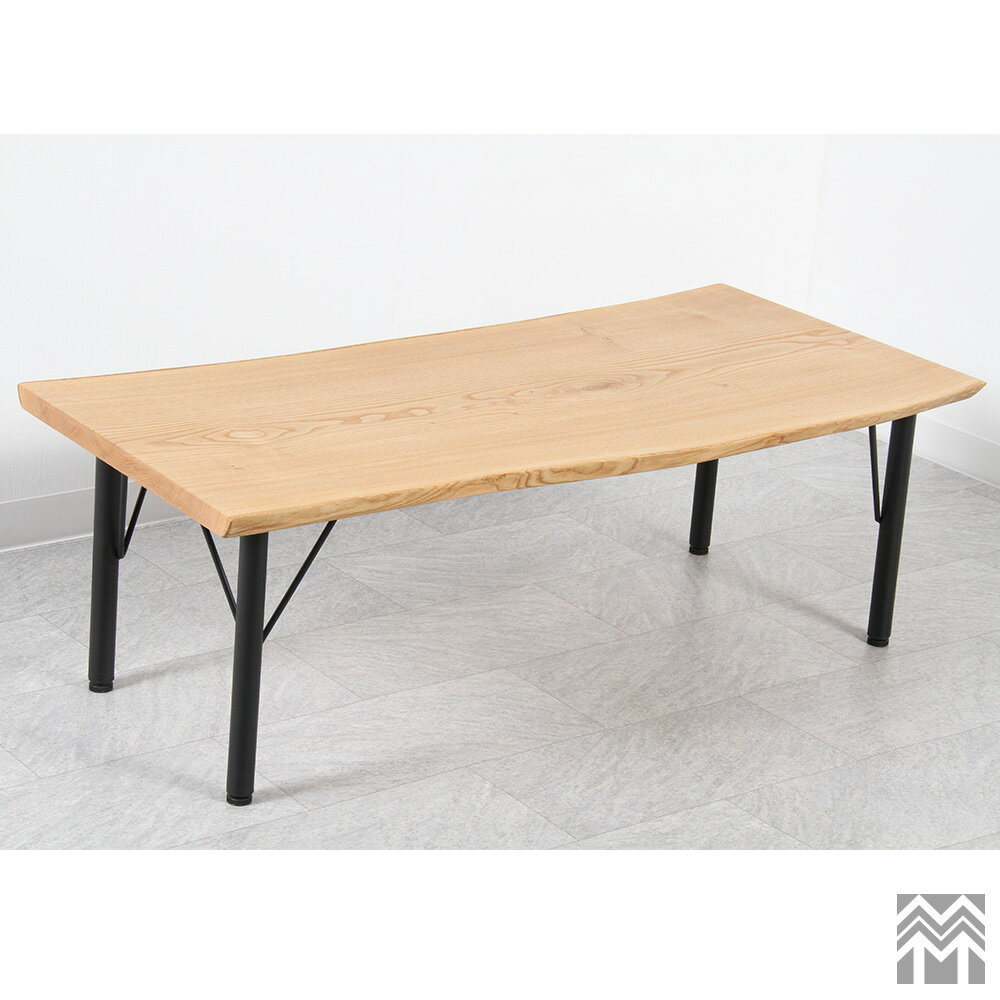 大垣WOOD センターテーブル ローテーブル 栗(一枚板) 幅1200mm オイル仕上げ[OGWJ-030724005-310-653] 【天然木】【無垢】【一枚板】【センターテーブル】【リビングテーブル】【木製】【アイアン】【座卓】【ちゃぶ台】【日本製】【ハンドメイド】