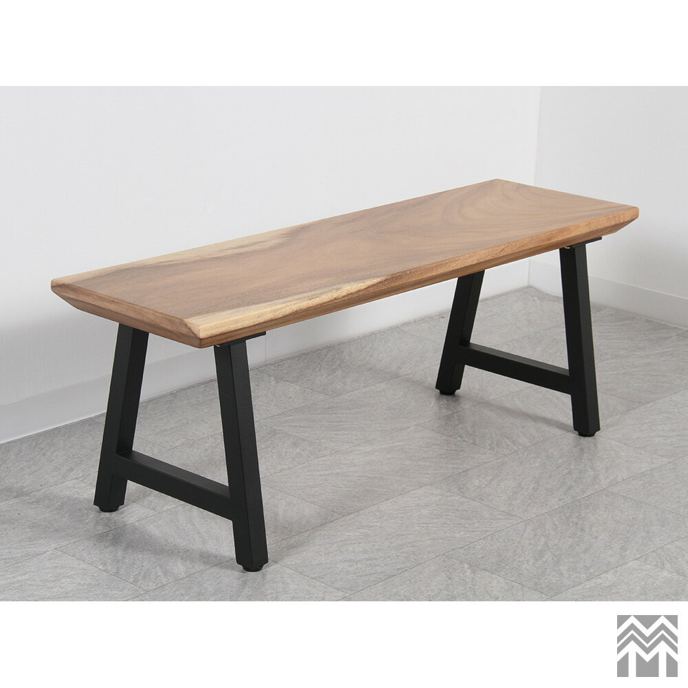 大垣WOOD ベンチ 一枚板 モンキーポッド 幅1200mm　オイル仕上げ[OGWJ-031124002] 【天然木】【無垢】【ダイニング】【ダイニングベンチ】【リビングベンチ】【リビング】【長椅子】【ベンチ椅子】【ベンチチェア】【ベンチチェアー】【アイアン】