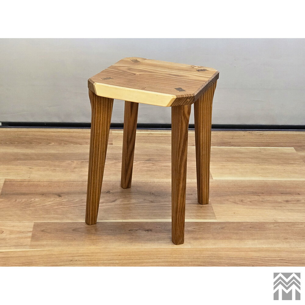 大垣WOOD スツール 木製 椅子 エンジュ 幅312mm×奥行344mm×高さ450mm オイル仕上げ[OGW-K071524004]【天然木】【無垢】【ダイニング】【リビング】【椅子】【玄関椅子】【木製】