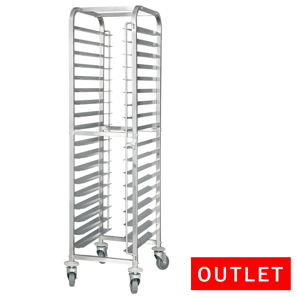 【アウトレット】天板ラックカート 18段 キャスター付 ステンレス PRO-DR【フレンチ天板】【8枚取天板】【欧州天板】【ホテルパンラックカート】【ベーカリーラック】【トレイラックカート】【カート】【キャスター】【天パン】【天板収納】【6取天板】【業務用】
